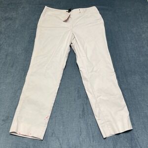 White House Black Market Perfect Form Slim Ankle Pants Womens 8 Beige Mid Rise